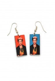 Frida Kahlo Earrings * Red/Blue